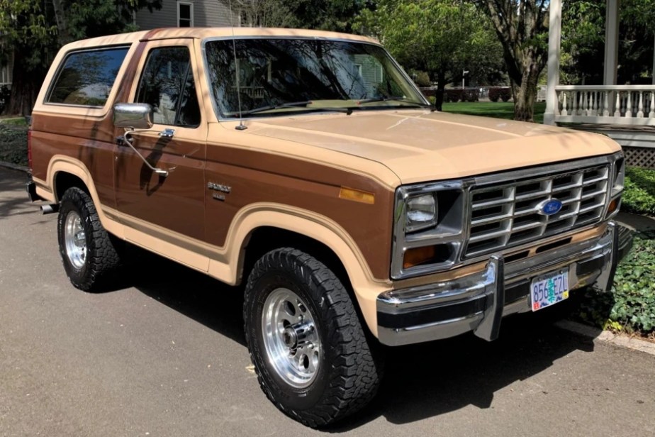 1985 Ford Bronco in tan and brown