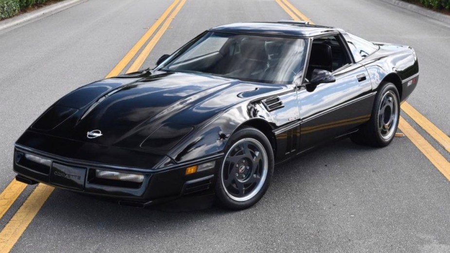 Black 1990 Chevy Corvette ZR-1 Posed on a Road