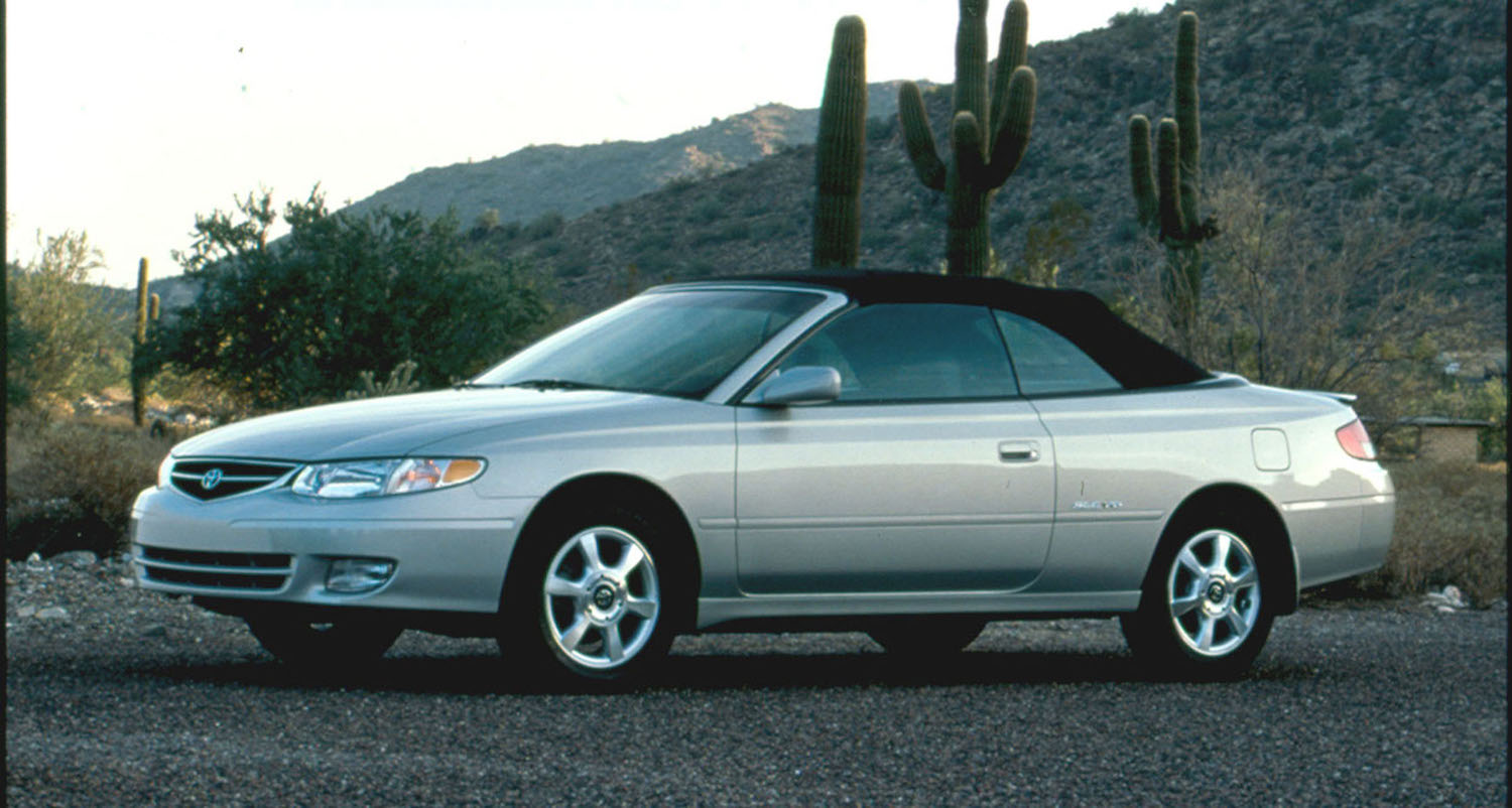 A 2000 Toyota Camry Solara Convertible model parked
