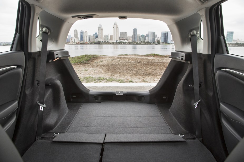 The cargo area of the 2016 Honda Fit