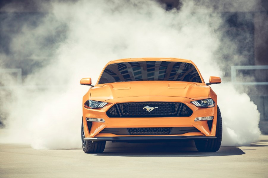 The 2018 Ford Mustang GT, like the 2021 Chevrolet Camaro SS is one of the fastest used muscle cars under $40,000.