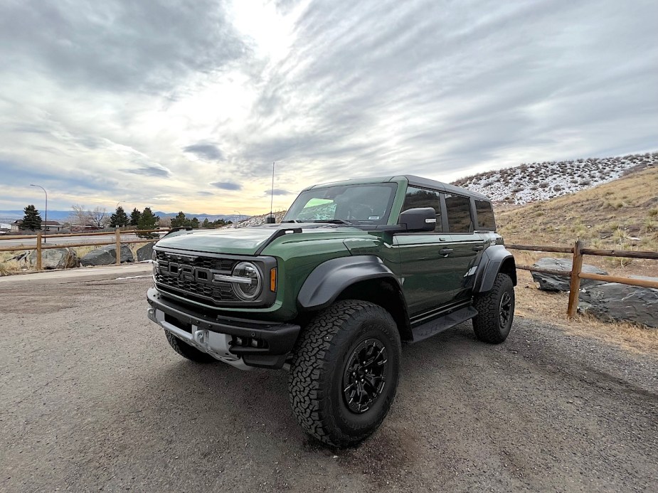 2022 Ford Bronco Raptor is one of the midsize two-row SUVs with the most cargo space.