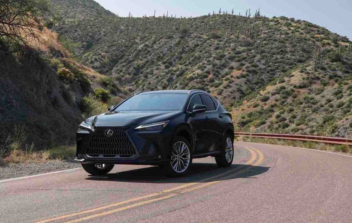 A dark grey 2022 Lexus NX 350 luxury SUV driving. Does this look like a Nimble Crossover?