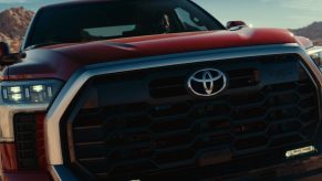 A red 2022 Toyota Tundra with one of the highest estimated maintenance costs.