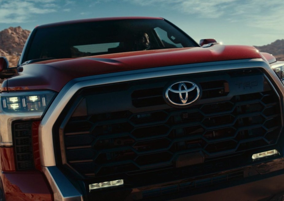 A red 2022 Toyota Tundra with one of the highest estimated maintenance costs. 