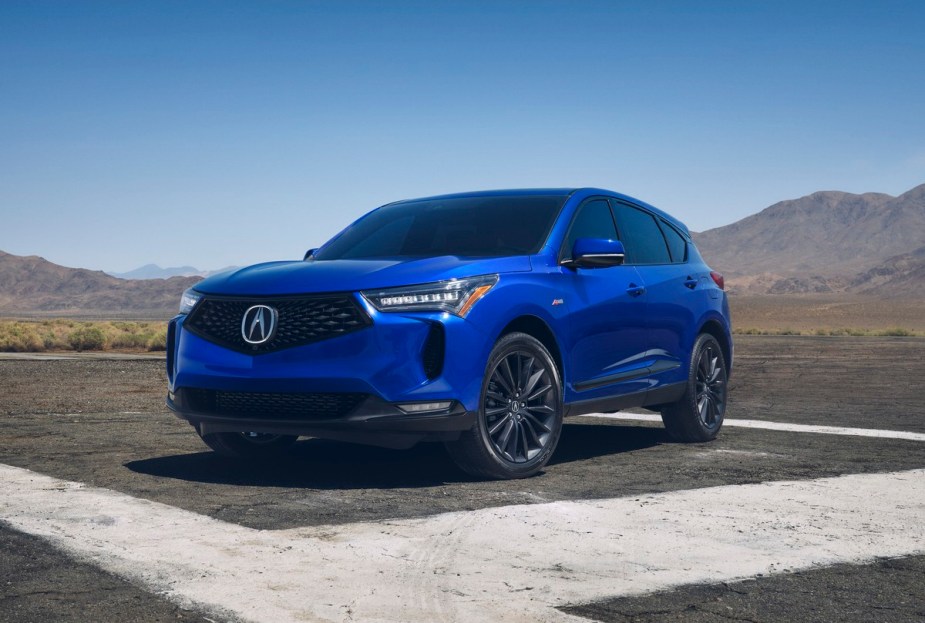 2022 ACura RDX in Parked Blue