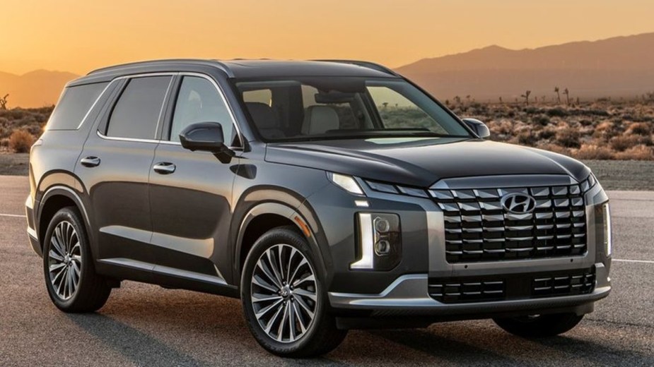 2023 Hyundai Palisade with Sunset is one of the midsize three-row SUVs with the most cargo space.