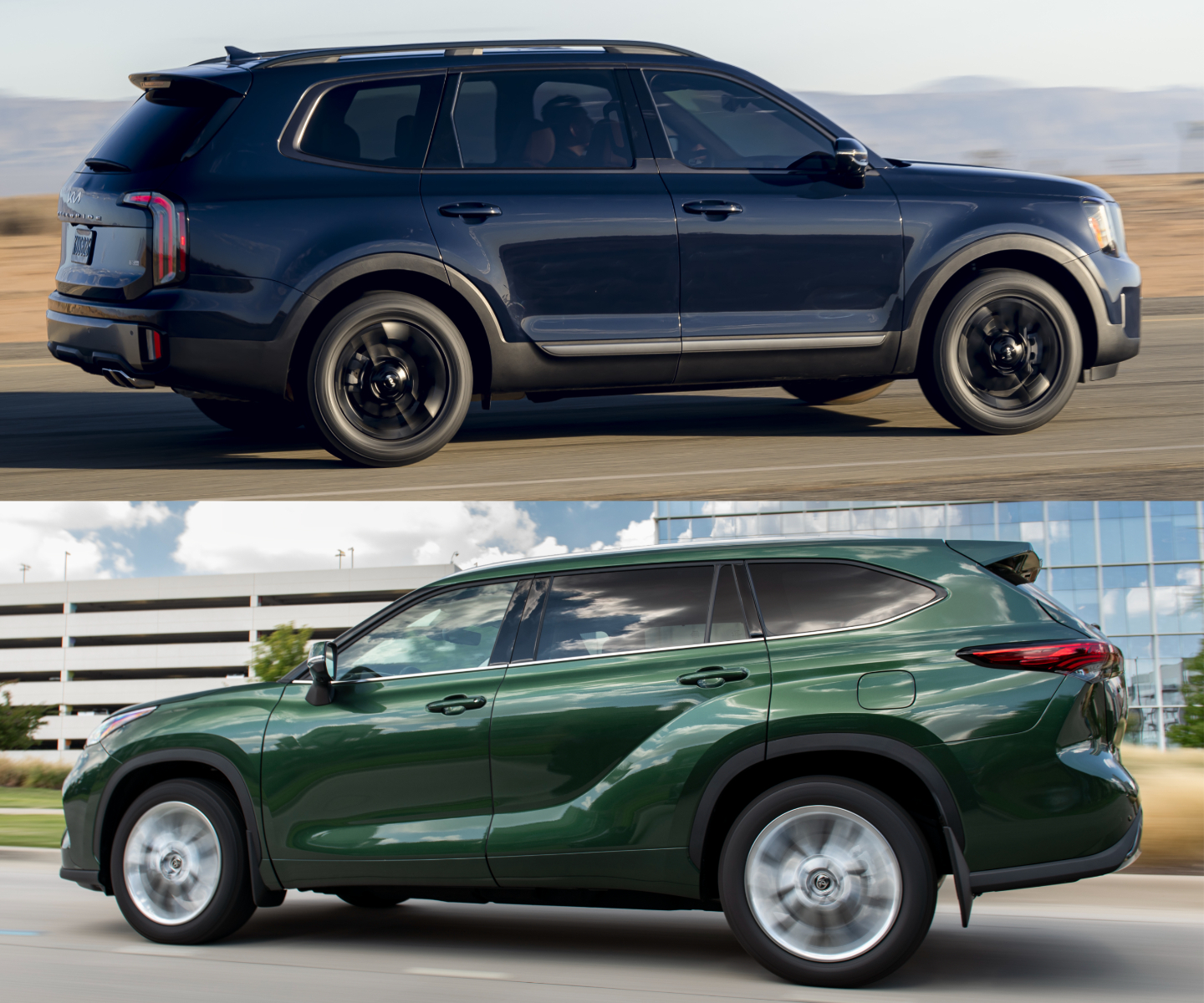 The 2023 Kia Telluride and the 2023 Toyota Highlander