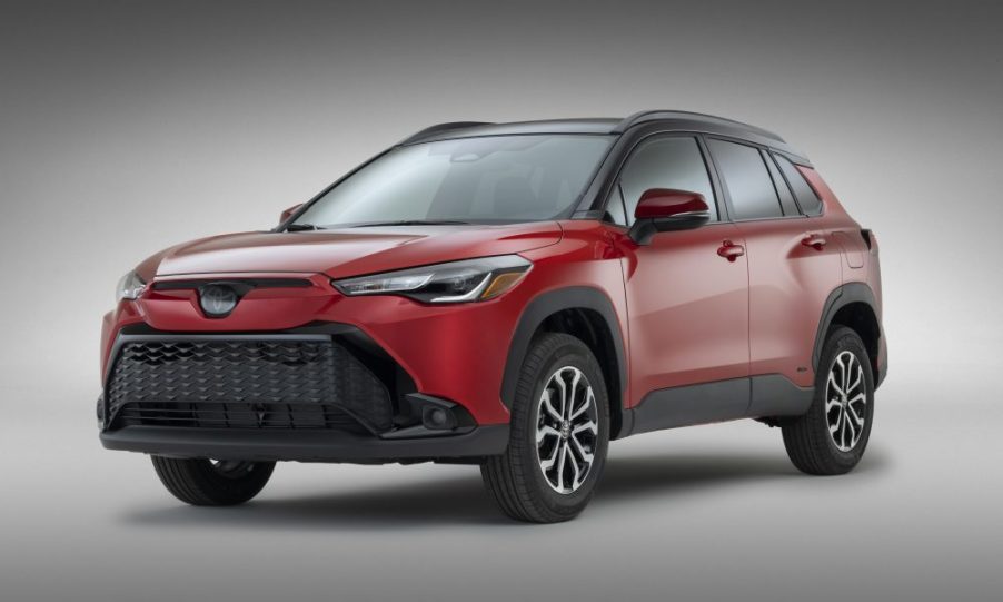 2023 Corolla Cross Hybrid in red