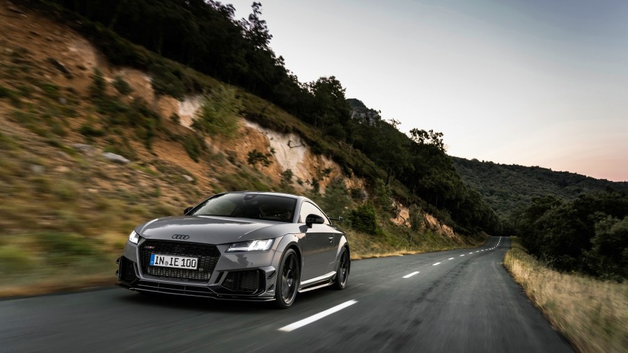 The Audi TT RS, like the Dodge Challenger GT AWD, is a sporty car you can drive in the cold.
