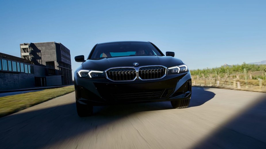 A front shot of the 2023 BMW 330e 