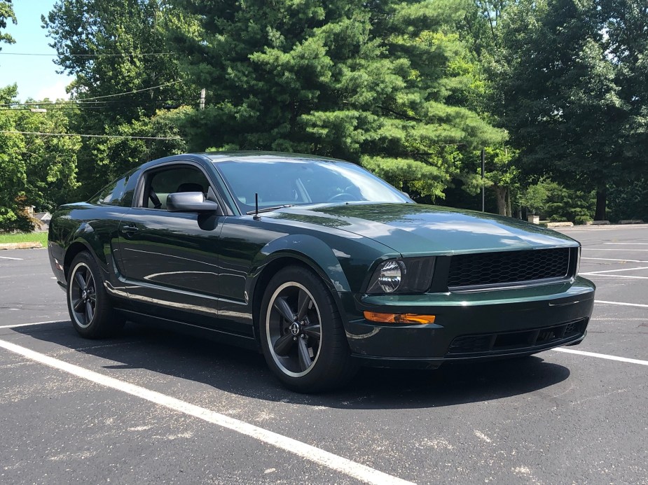 A Ford Mustang Bullitt is an homage car with subtle style and better performance than a GT. 