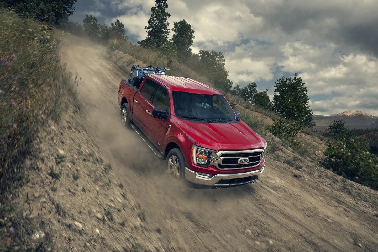 A 2022 Ford F-150 Lariat 502A shows off its capability as a full-size truck.