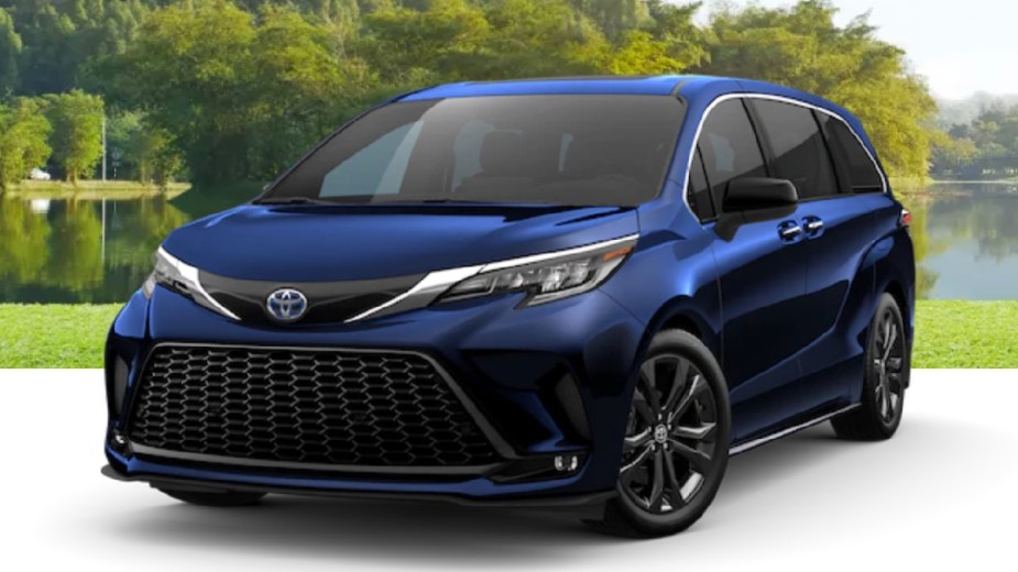 Front angle view of Blueprint 2023 Toyota Sienna