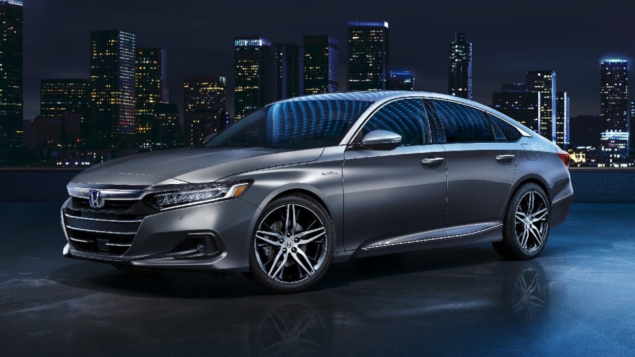 Front angle view of gray 2022 Honda Accord