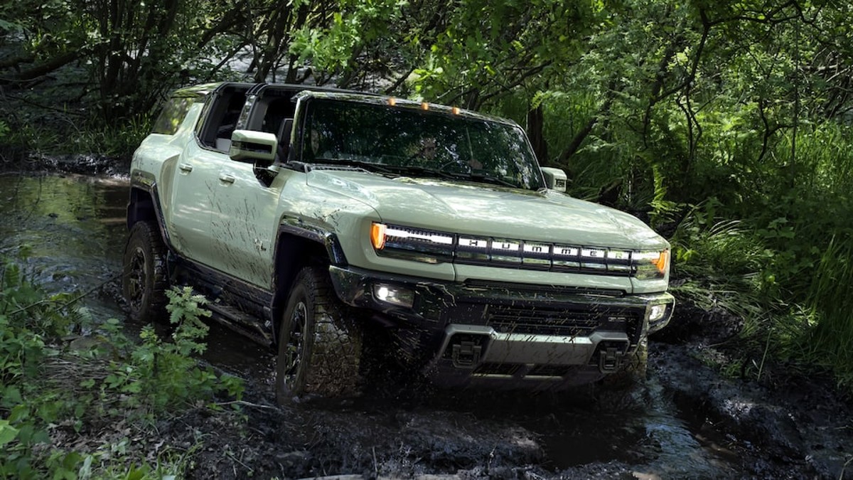 GMC Hummer EV In the Forest