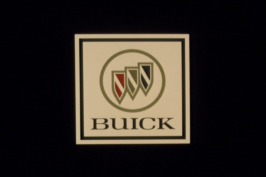 Buick Logo in full color on a piece of paper against a dark backdrop