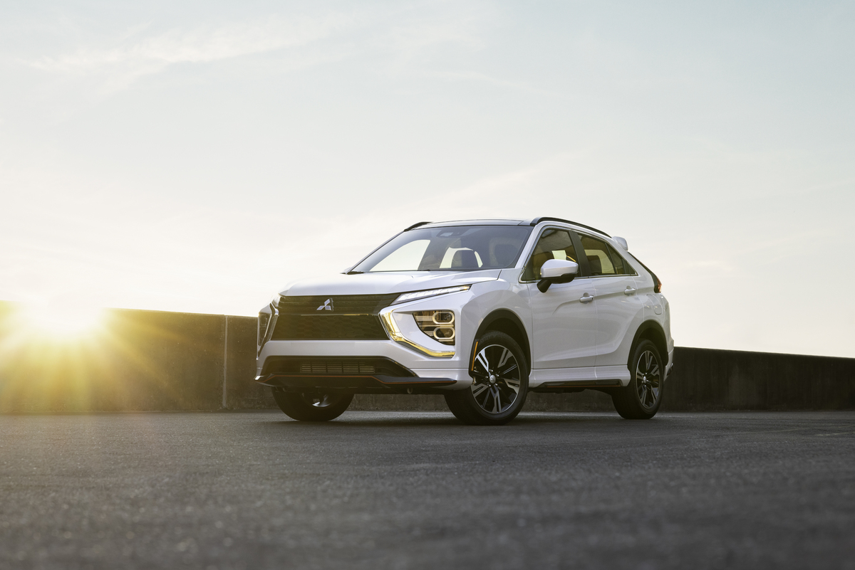 2023 Mitsubishi Eclipse Cross in white at sunset