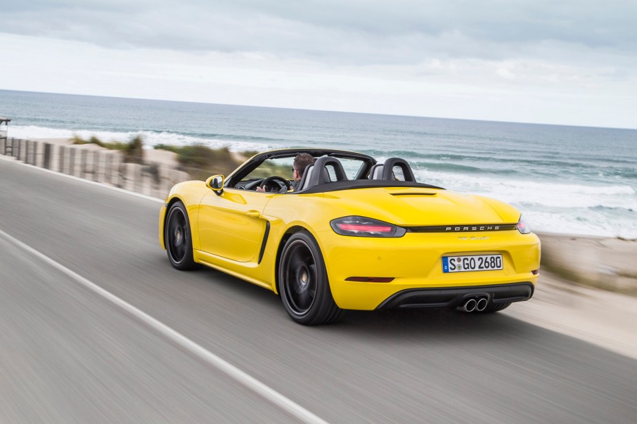 The Porsche 718 Boxster, like the BMW Z4 and Jaguar F-Type, is a fast, luxury sports car with character to spare. 