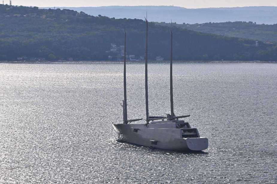 Sailing Yacht A, seized Russian superyacht costing taxpayers millions of dollars, moving near a coast