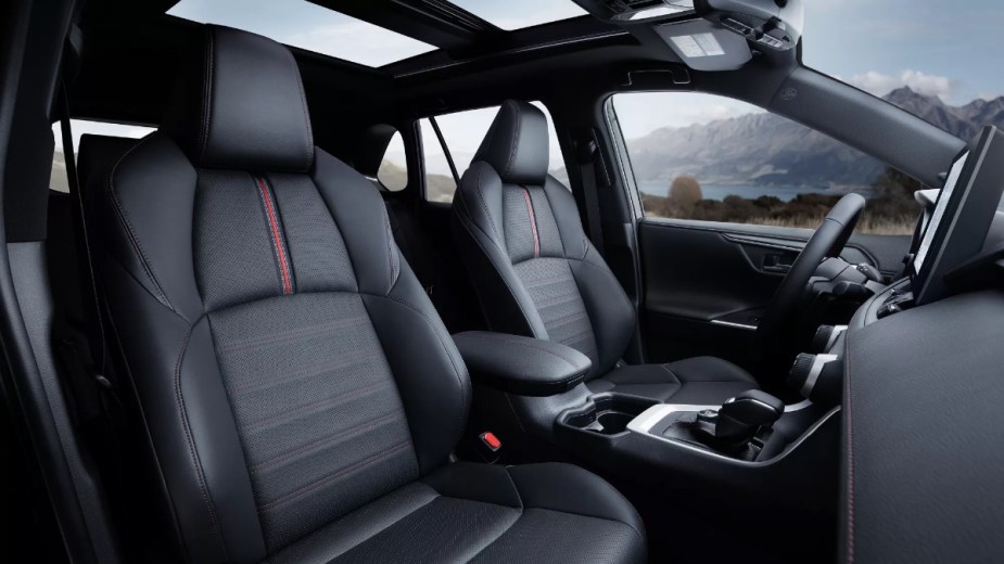 Seats in new 2023 Toyota RAV4 Prime XSE, highlighting how much a fully loaded one costs