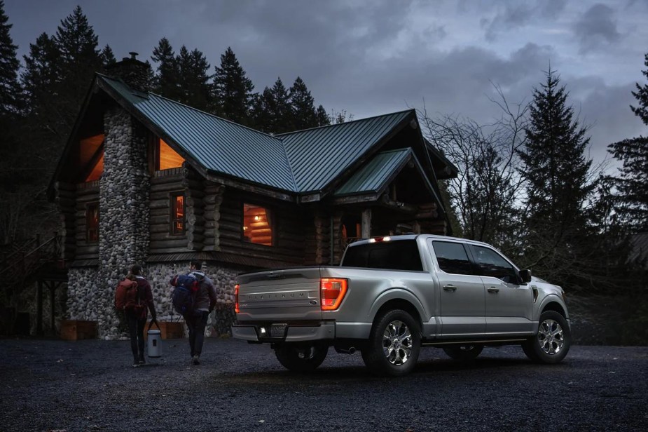 Silver 2023 Ford F-150 pickup truck, experts agree the Lariat is the best trim.