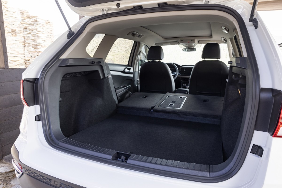 2023 VW Taos with seats folded inside 