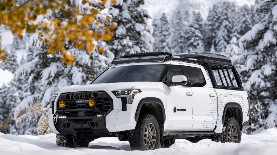 The Toyota Trailhunter Tundra in the snow