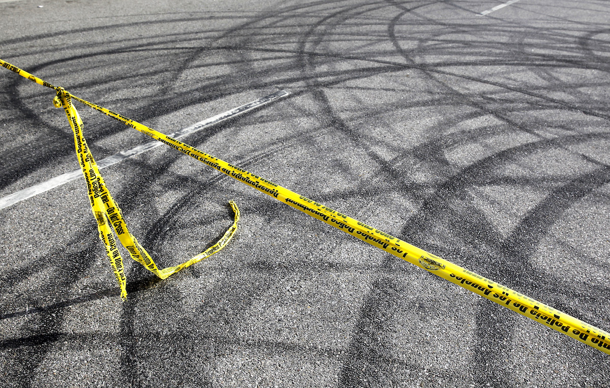 Drag race crash involving Chevy and Toyota sports cars