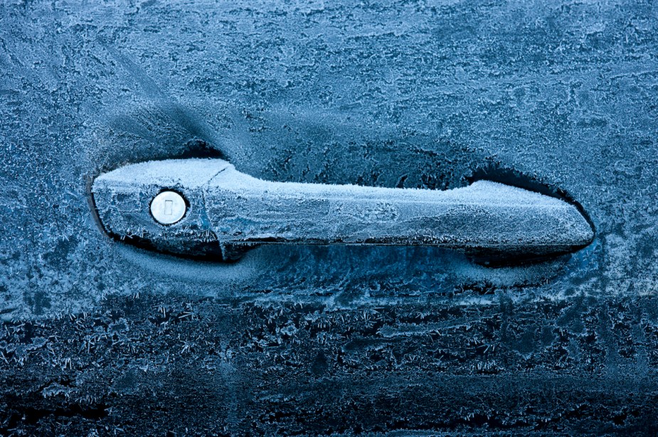 Frosty car door handle
