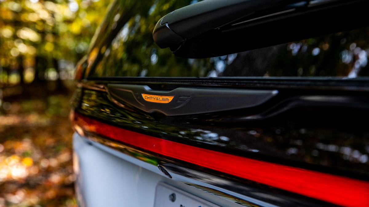 The orange special badge on a Paficia Road Tripper Minivan.