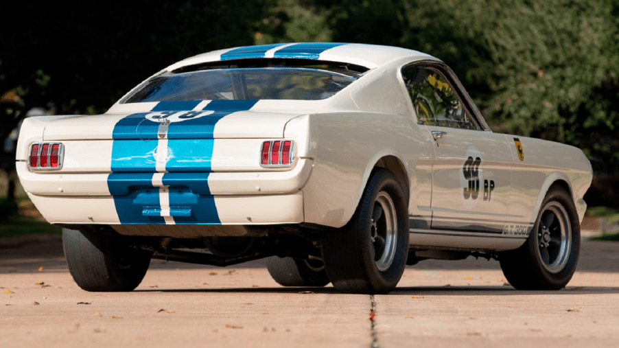 A 1965 Ford Mustang Shelby GT350R is one of the most expensive muscle cars to sell at auction.