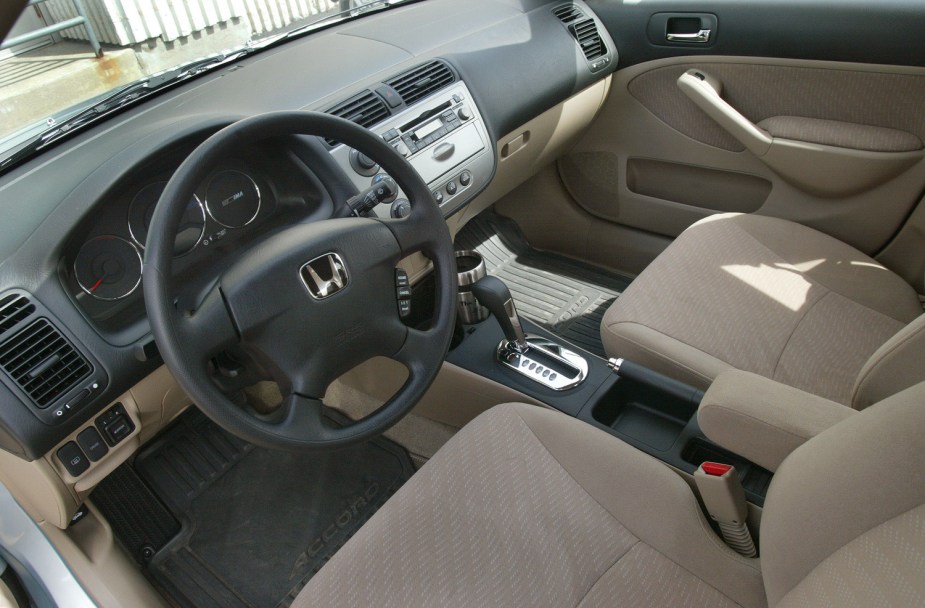 An inside view of the 2003 Honda Civic interior