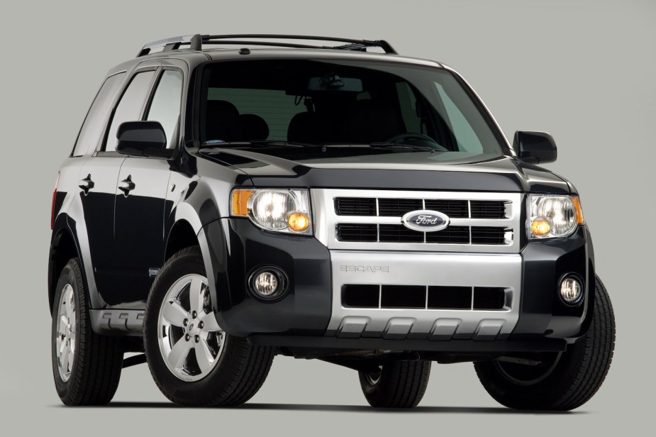 Promo photo of a black 2008 Ford Escape SUV.