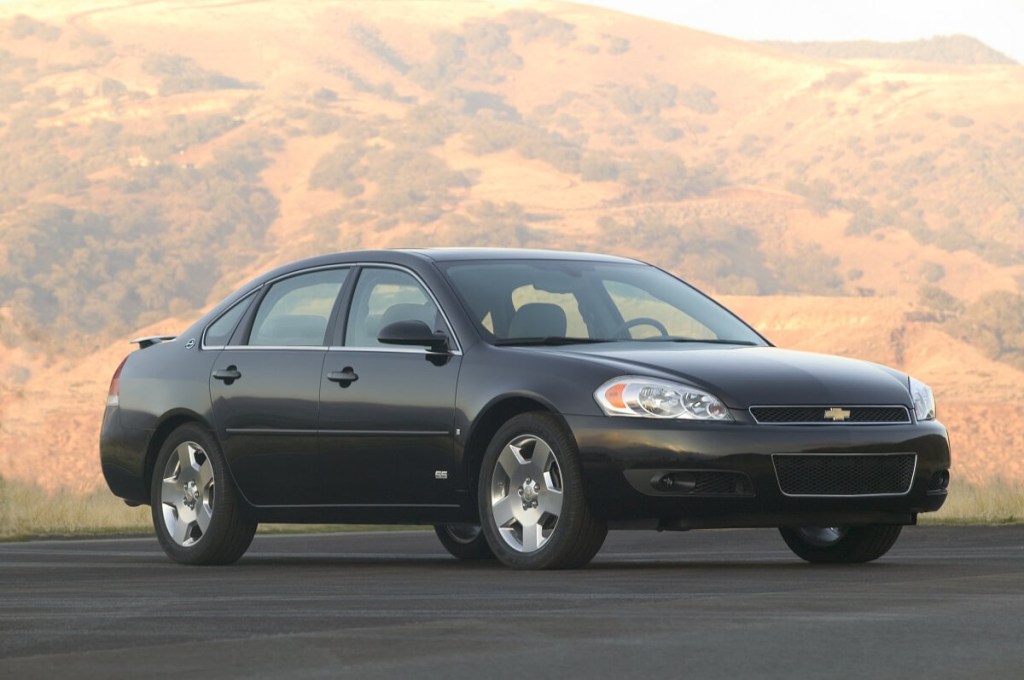 A 2010 Chevrolet Impala shows off its front-end styling. 