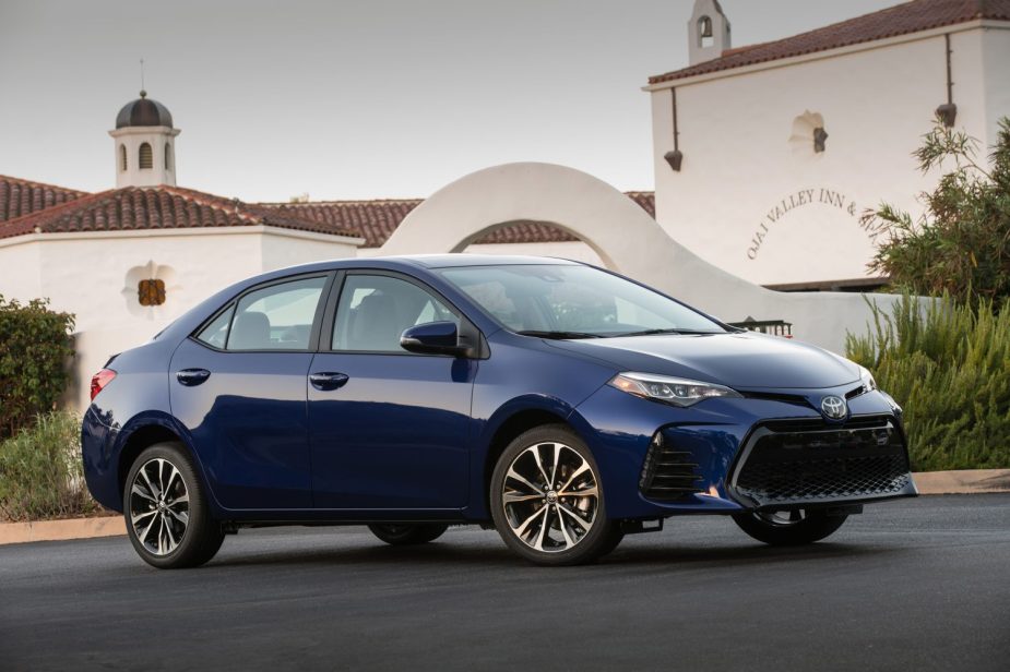 Shown is the 2018 Toyota Corolla, in blue. 
