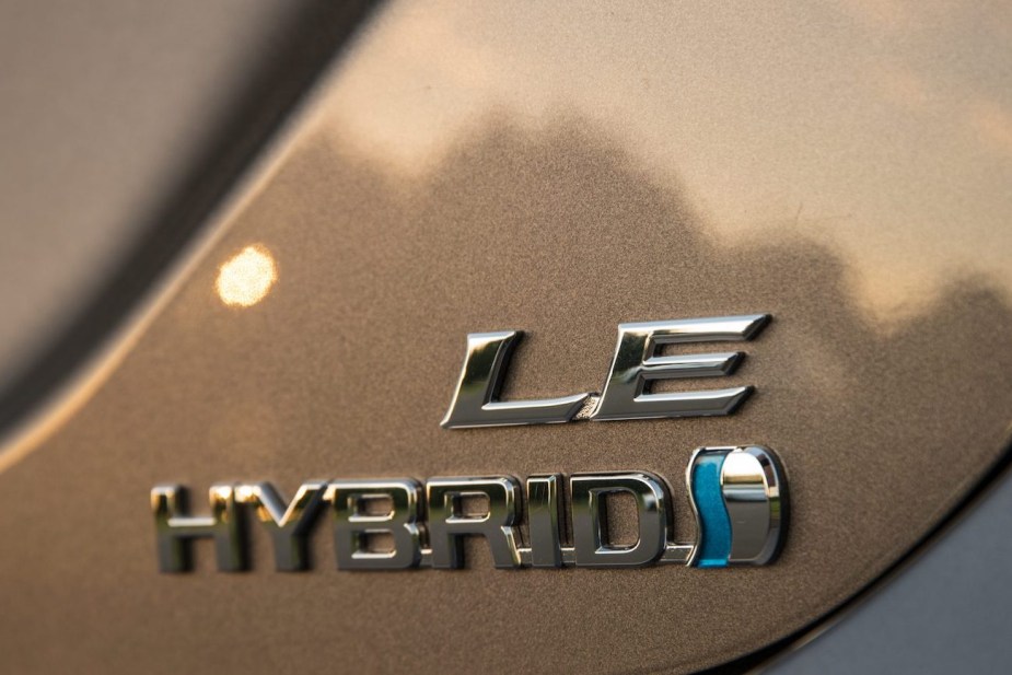 2019 Toyota Camry Hybrid badge