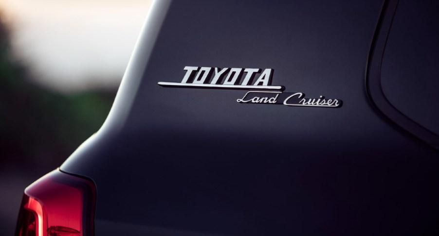 The black of a 2021 Toyota Land Cruiser.