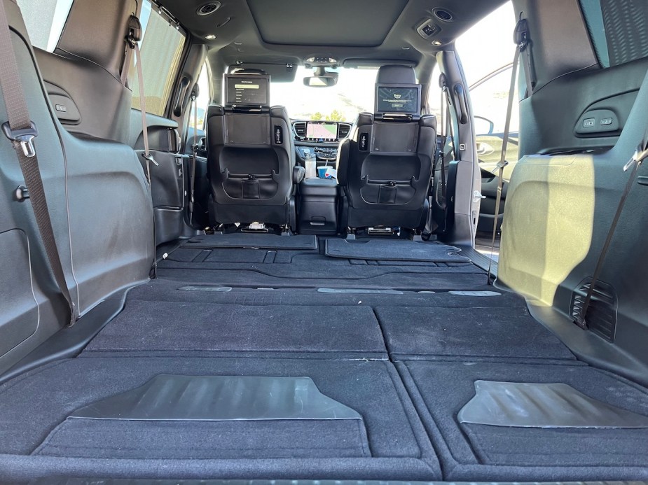 2022 Chrysler Pacifica cargo area with the seats folded down