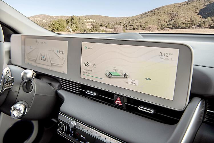 The interior of the 2022 Hyundai Ioniq 5 electric SUV.