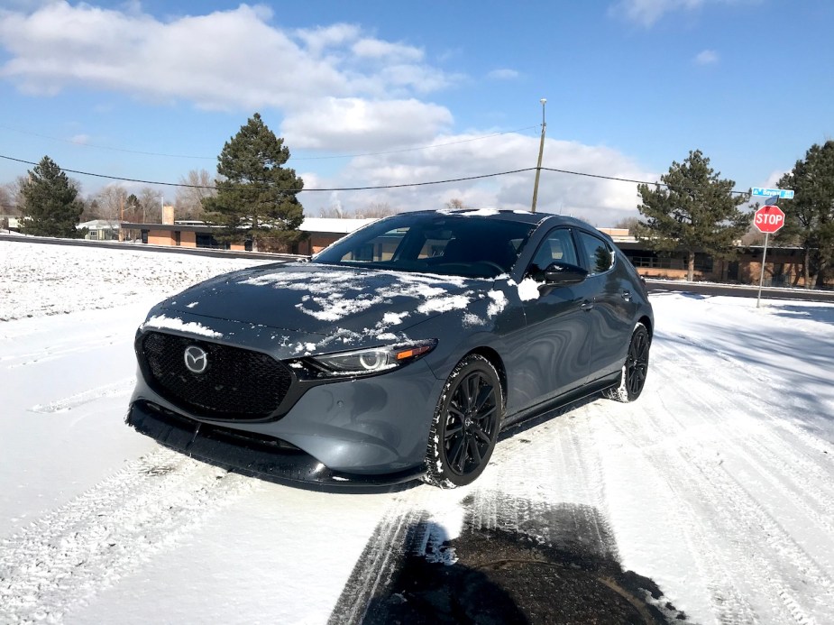2022 Mazda3 Turbo AWD in snow