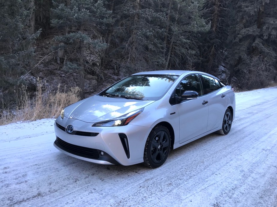 2022 Toyota Prius AWD in the snow