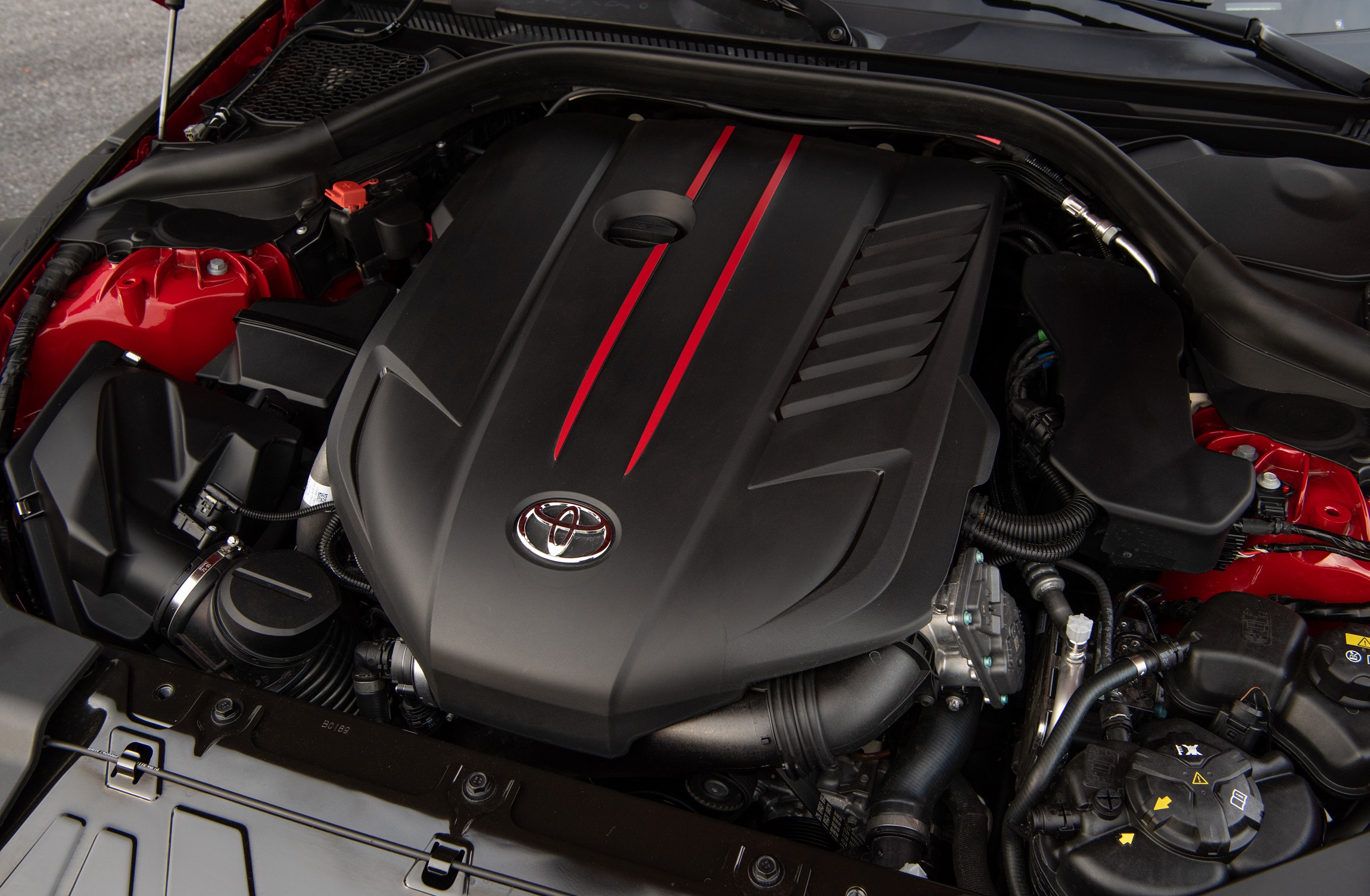 2022 Toyota Supra GR 3.0 engine bay shot