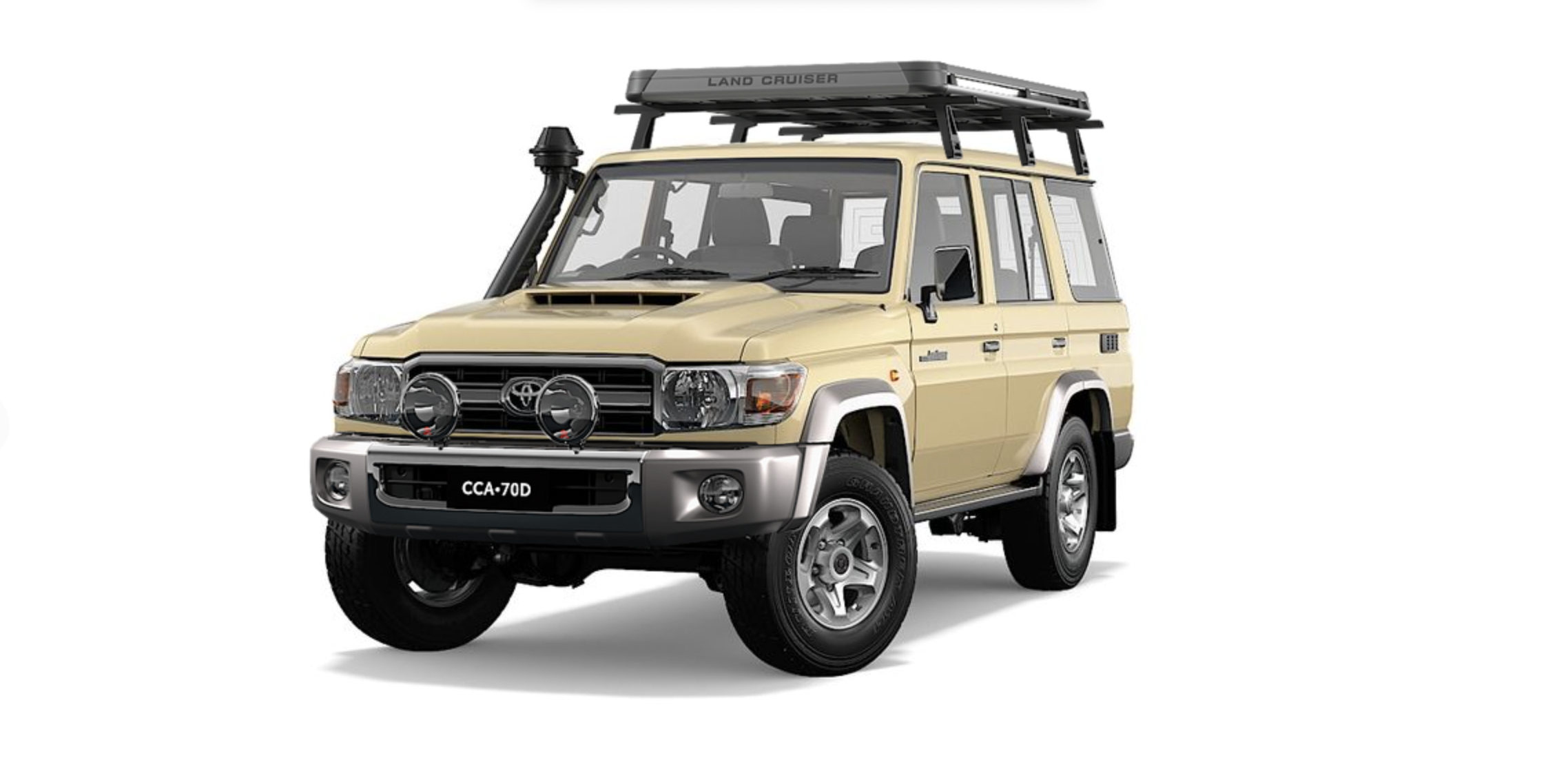Toyota's rendering of a tan Land Cruiser 70 sold in Australia.