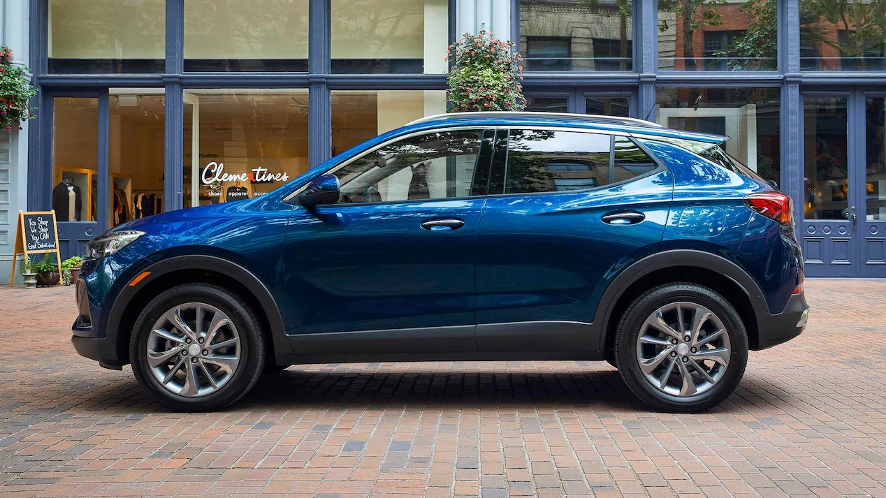 a blue 2023 buick encore gx compact luxury SUV starts under $30,000