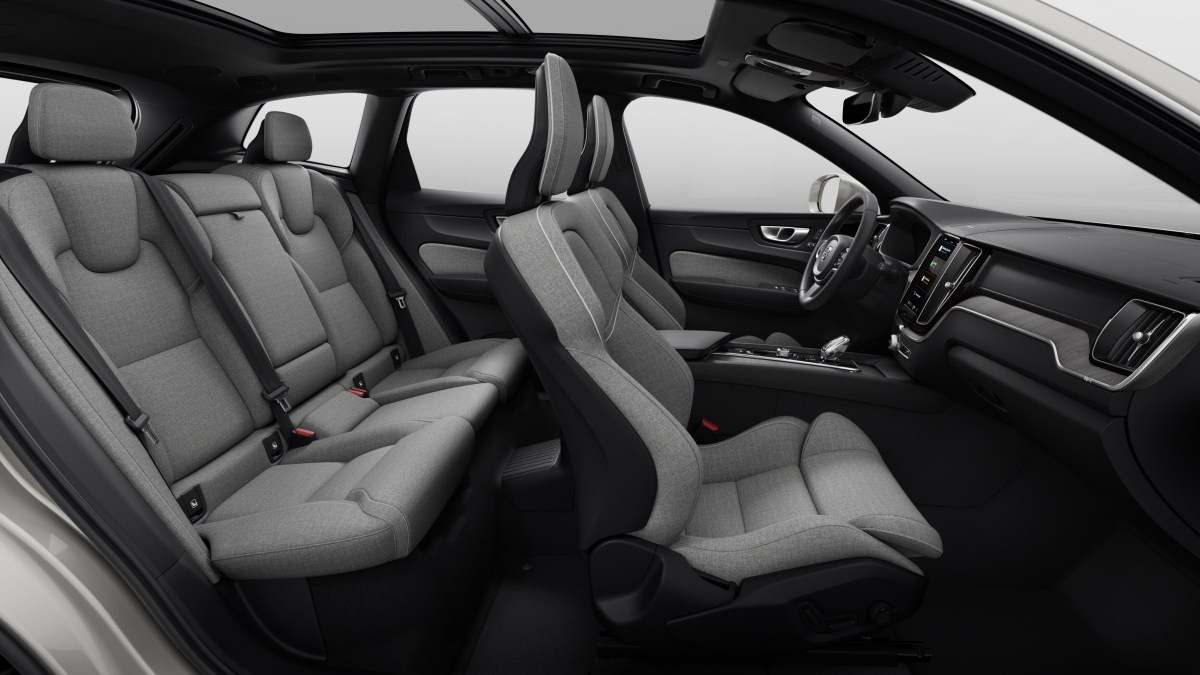 The interior of the Volvo XC60 looks a lot like the interior of the XC90, just a bit smaller.  