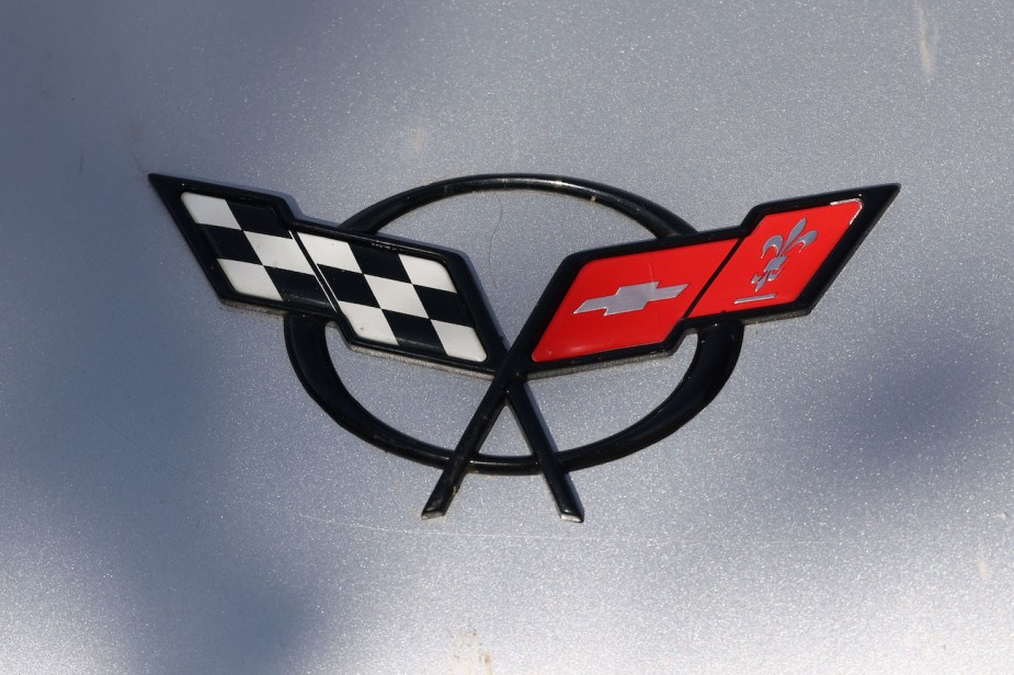 Chevrolet Corvette emblem is seen on a car.