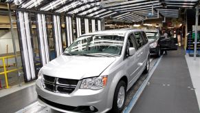Dodge Grand Caravan minivan production from Chrysler at an assembly plant in Windsor, Ontario, Canada