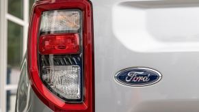 A ford logo which is potentially a part of the Ford recall.