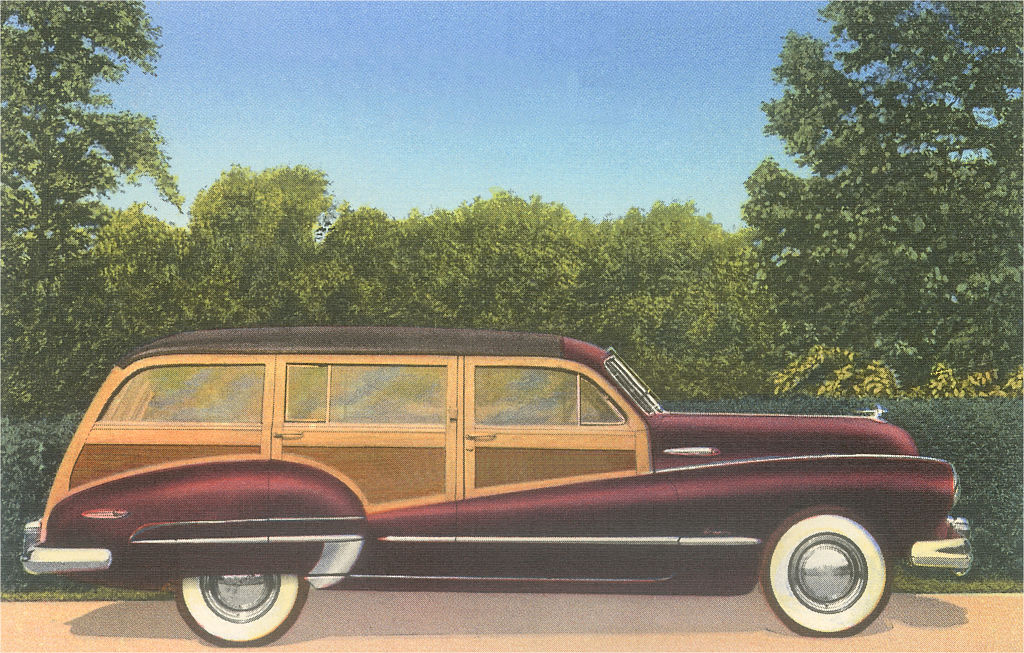 A 1940s Woodie station wagon was a premium car that ferried the rich and famous to train stations. Thus, the name, station wagon. 
